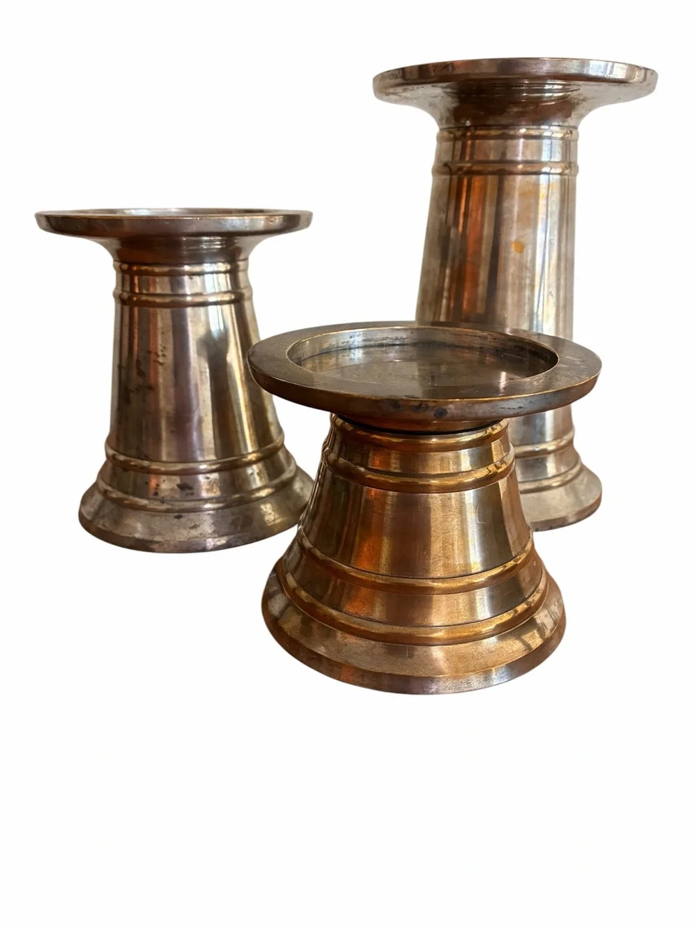 Pottery Barn Silver Tone Metal Candle Holders